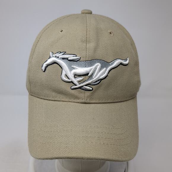 Mustang Strapback Baseball Cap Brown One Size Adjustable Cap & City Polyester - Picture 2 of 10